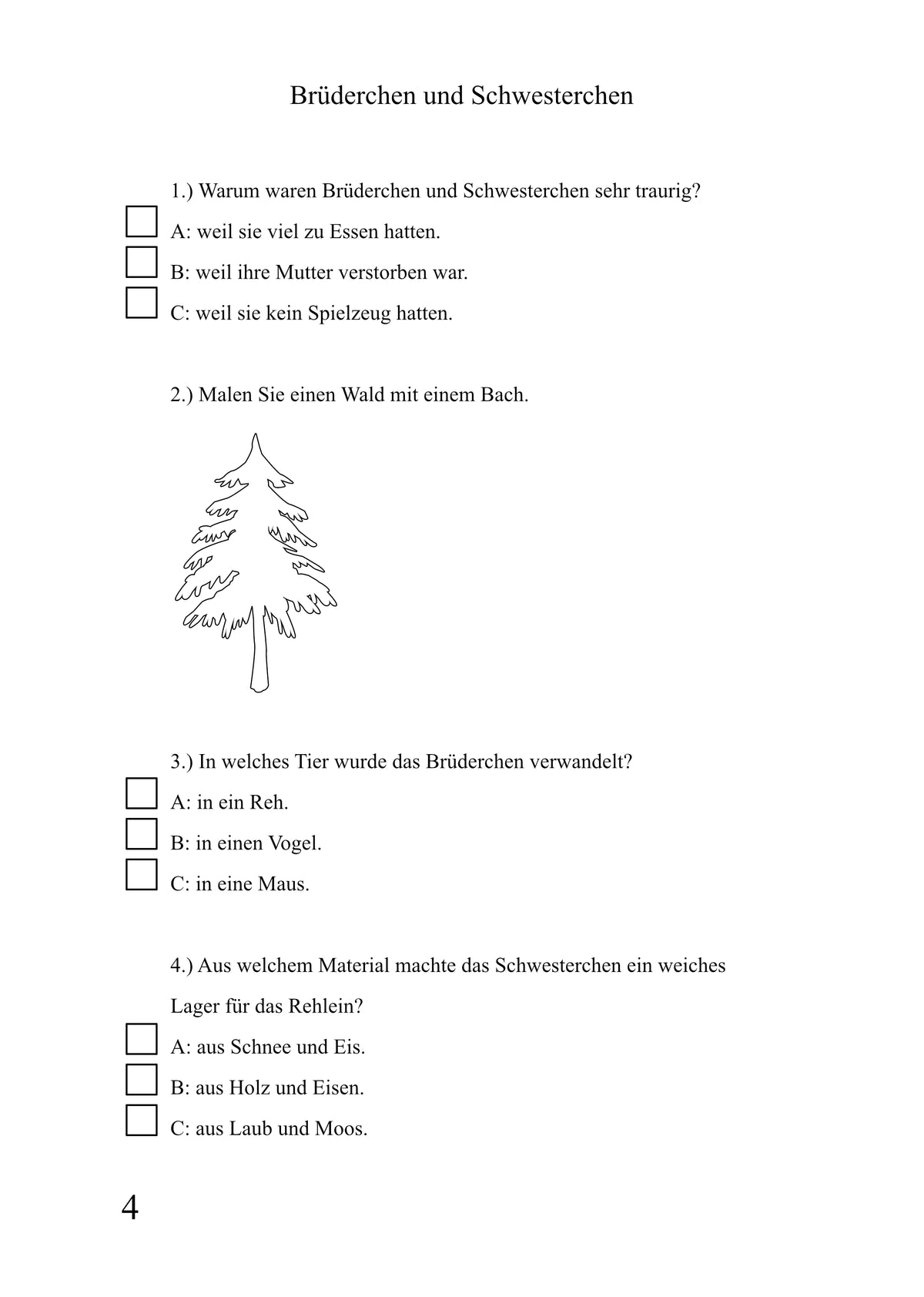 XXL Märchenquiz und Beschäftigung
