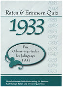 1933 Raten und Erinnern - Quiz