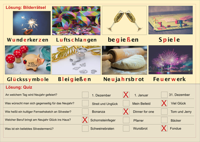 25x XXL- Rätselblock - Silvester